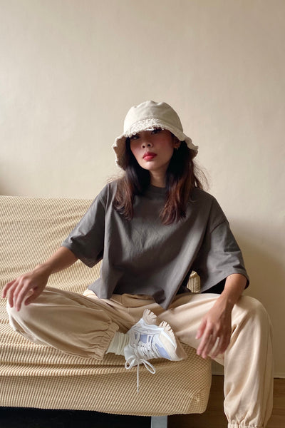 Half The Day Cropped Boxy Tee - Hunter