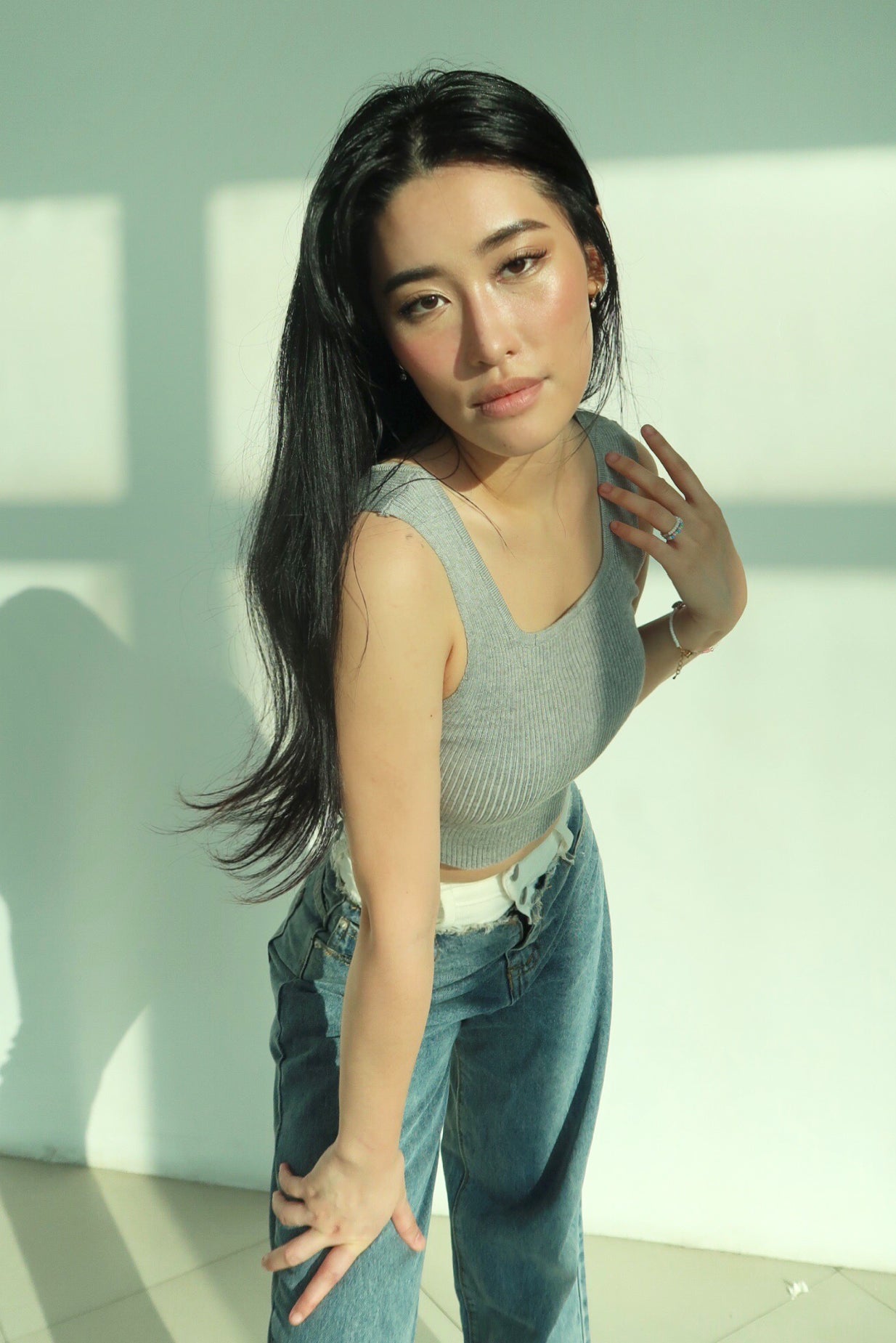 Hella Cool Ribbed Tank Top - Stone