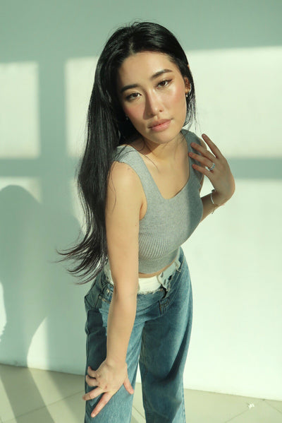 Hella Cool Ribbed Tank Top - Stone