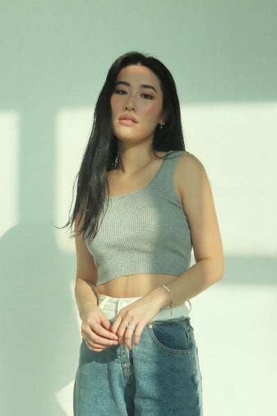 Hella Cool Ribbed Tank Top - Stone