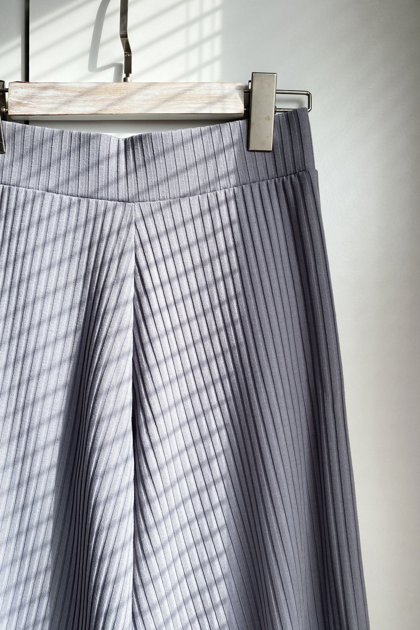 Basic Ribbed Culottes - Gray