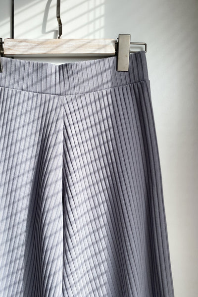 Basic Ribbed Culottes - Gray