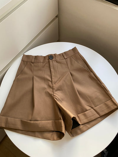 Pleated Highwaist Shorts - Cocoa
