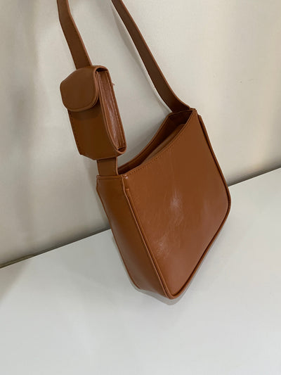 Shoulder Bag With Coin Purse - Camel