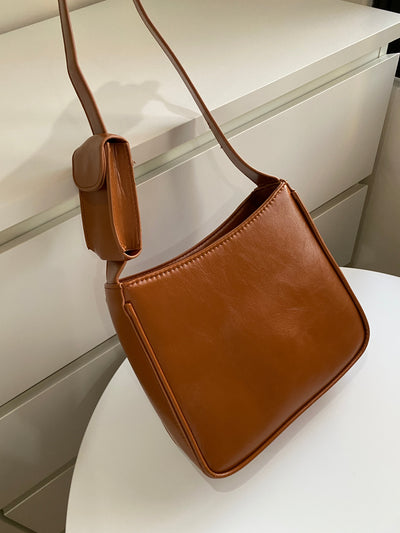 Shoulder Bag With Coin Purse - Camel