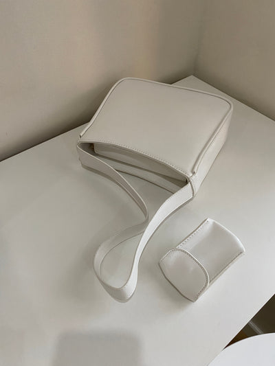 Shoulder Bag With Coin Purse - White