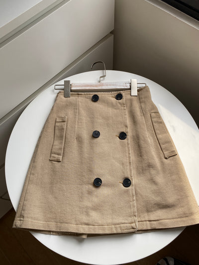 [GOOD JEANS] Double Trouble Cropped Coat and Skirt Set - Latte