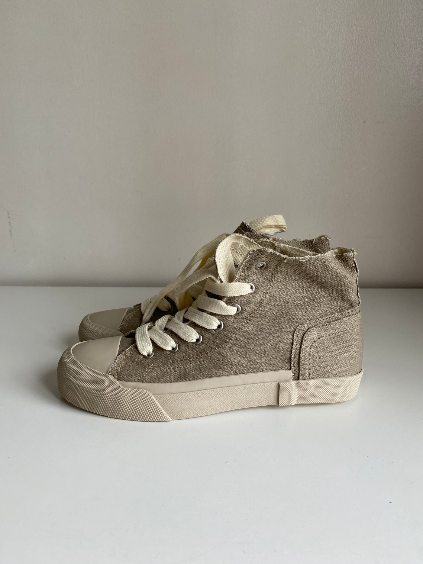 High Top Canvas Sneakers - Sage