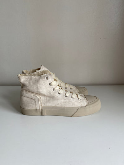 High Top Canvas Sneakers - Bone