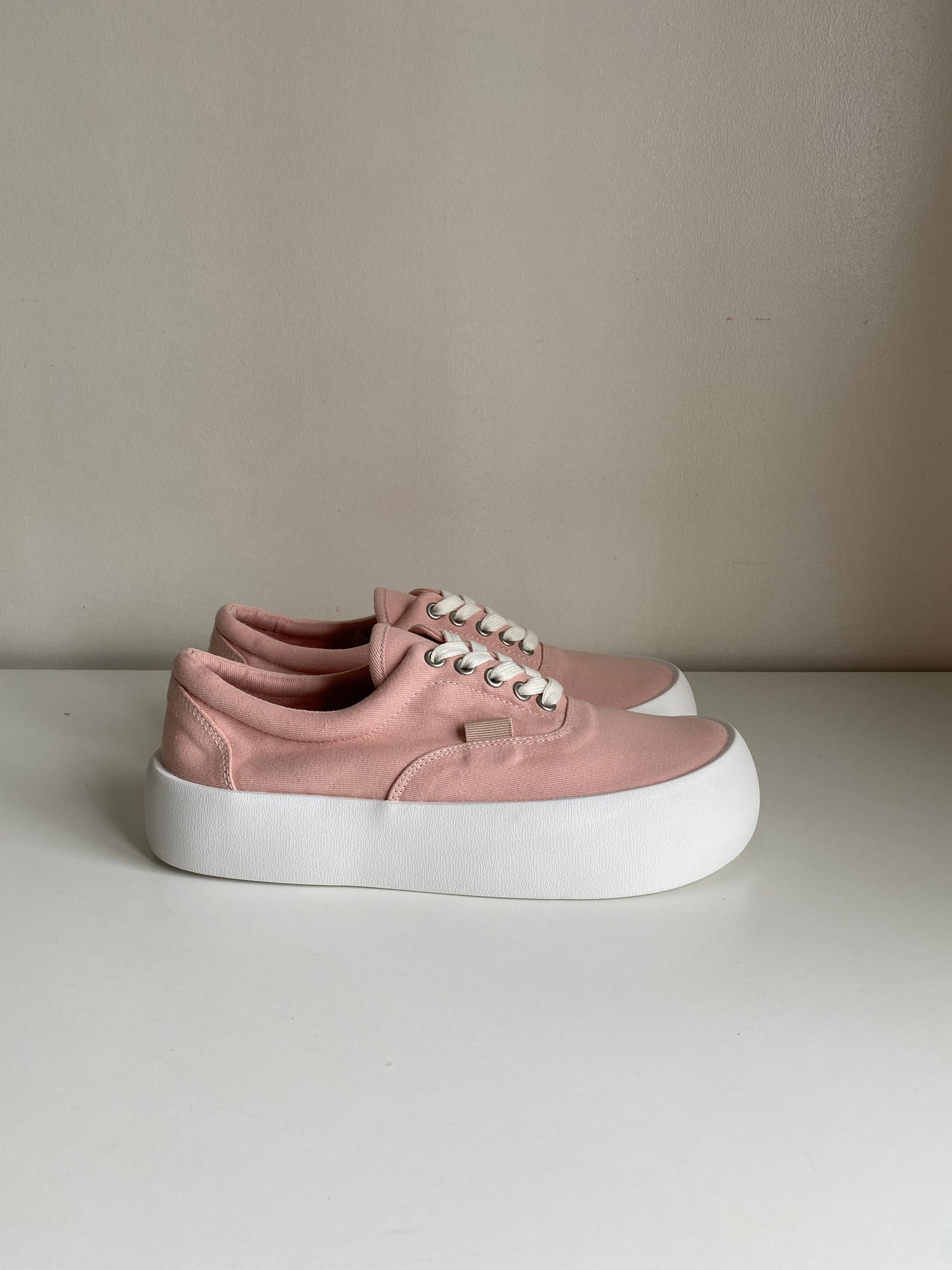 Chunky Sole Canvas Sneakers - Blush