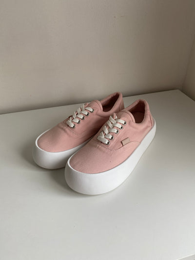 Chunky Sole Canvas Sneakers - Blush