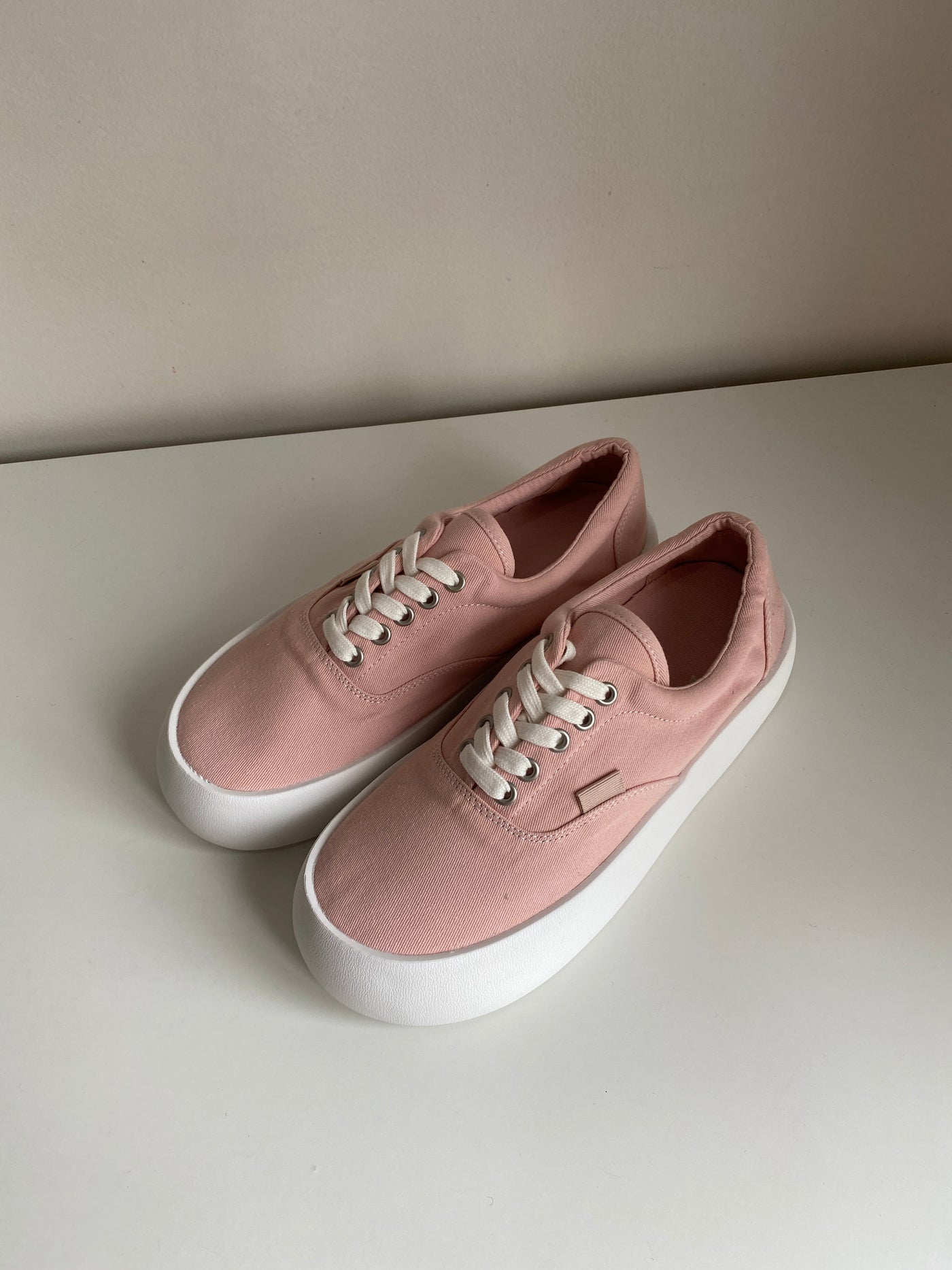 Chunky Sole Canvas Sneakers - Blush