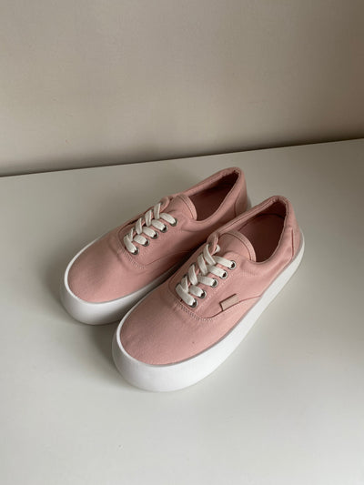 Chunky Sole Canvas Sneakers - Blush