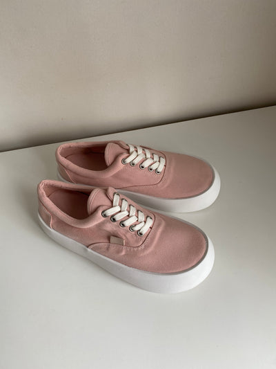 Chunky Sole Canvas Sneakers - Blush
