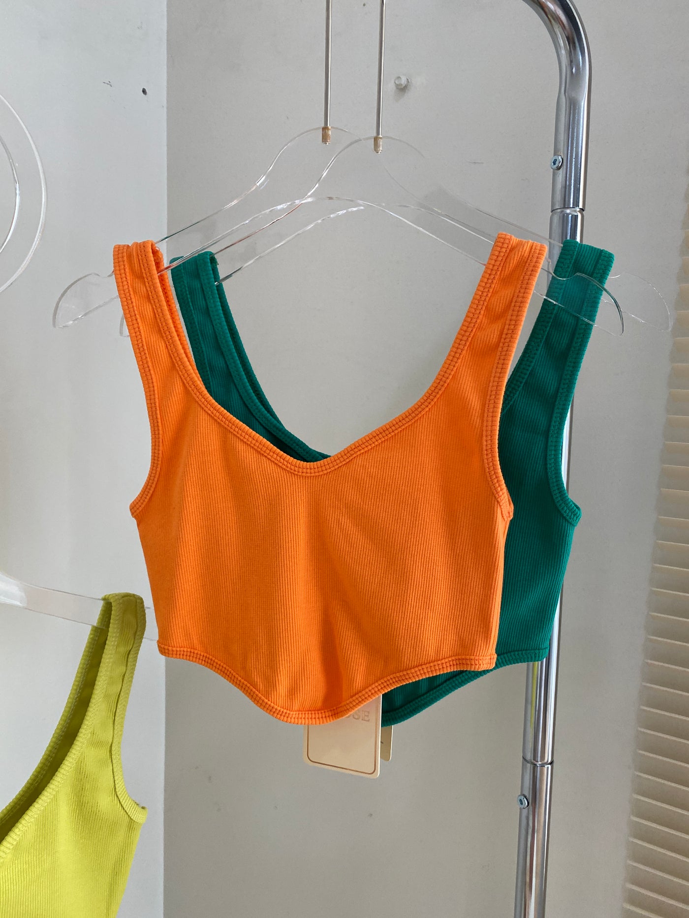 Curved Hem Crop Top - Tangerine