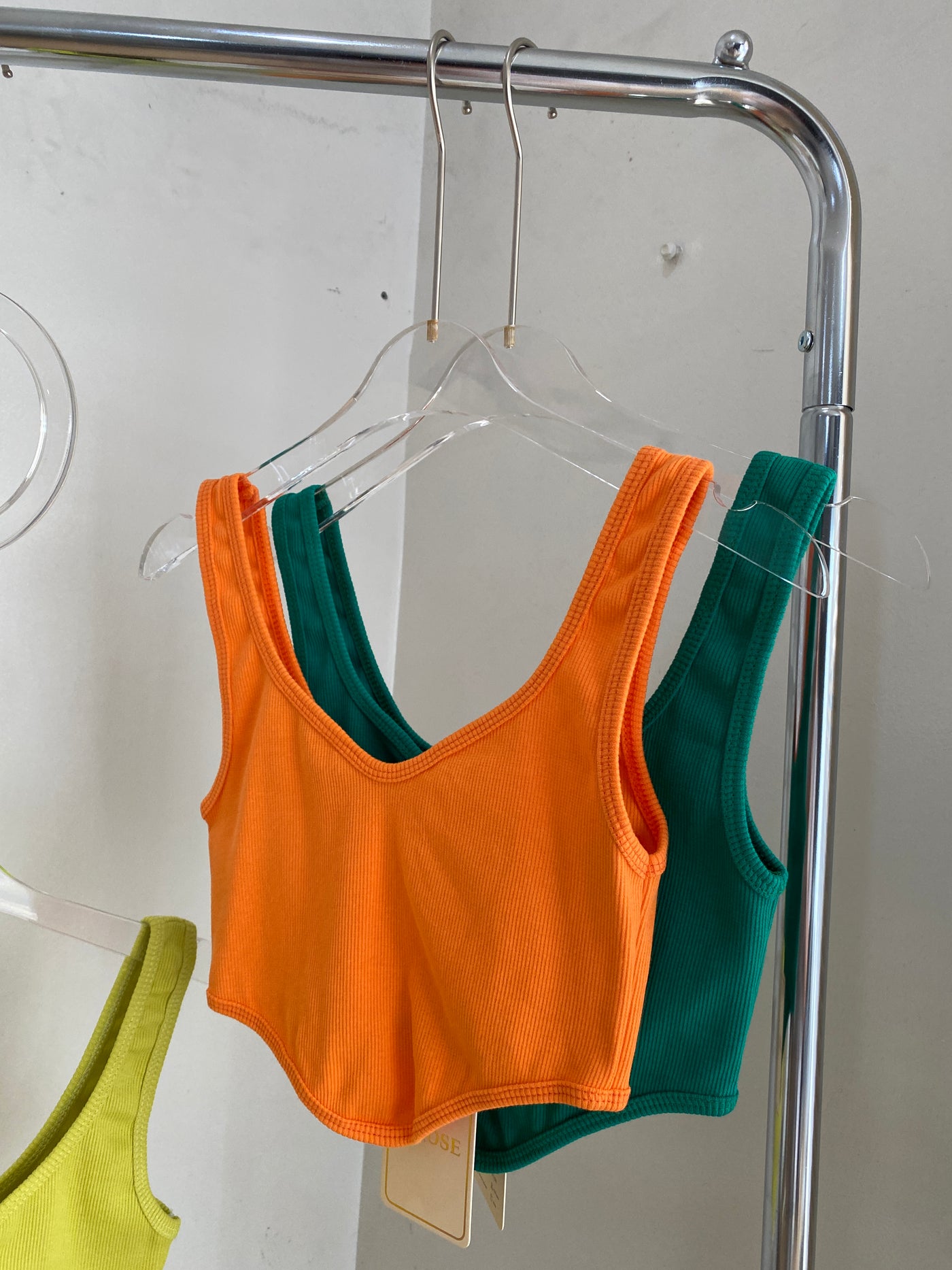 Curved Hem Crop Top - Tangerine