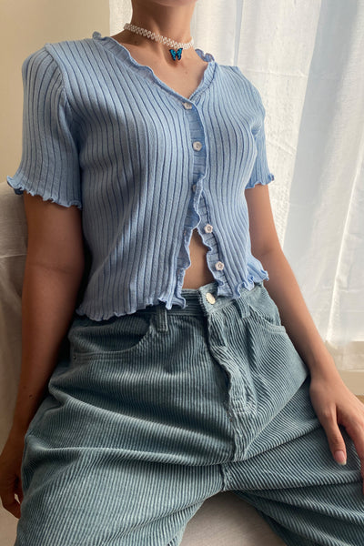 Love Thing Ruffled Baby Tee - Cloud