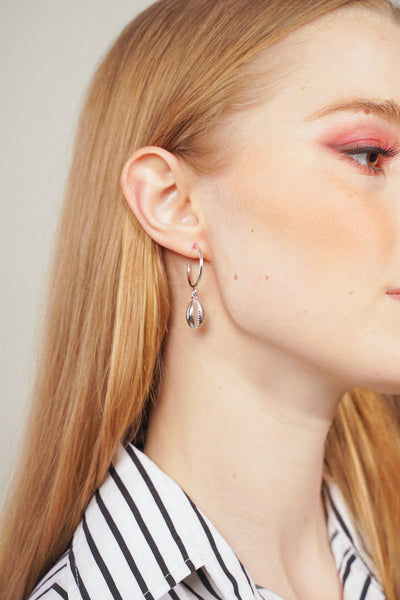Out Of Your Shell Hoop Earrings - Silver