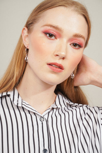 Out Of Your Shell Hoop Earrings - Silver