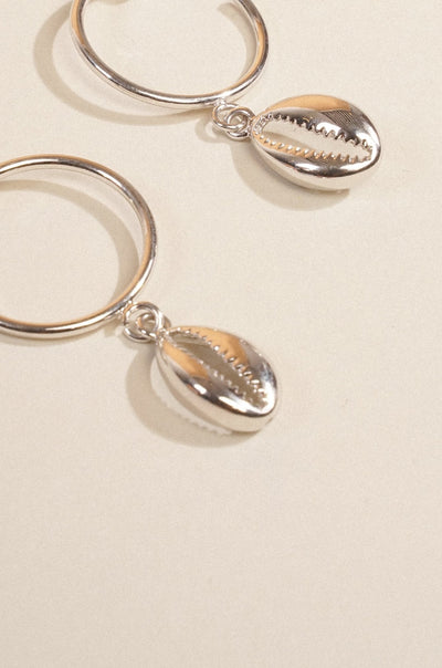 Out Of Your Shell Hoop Earrings - Silver
