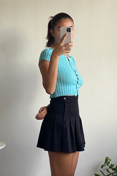 Miles Apart Button Through Baby Tee - Sky