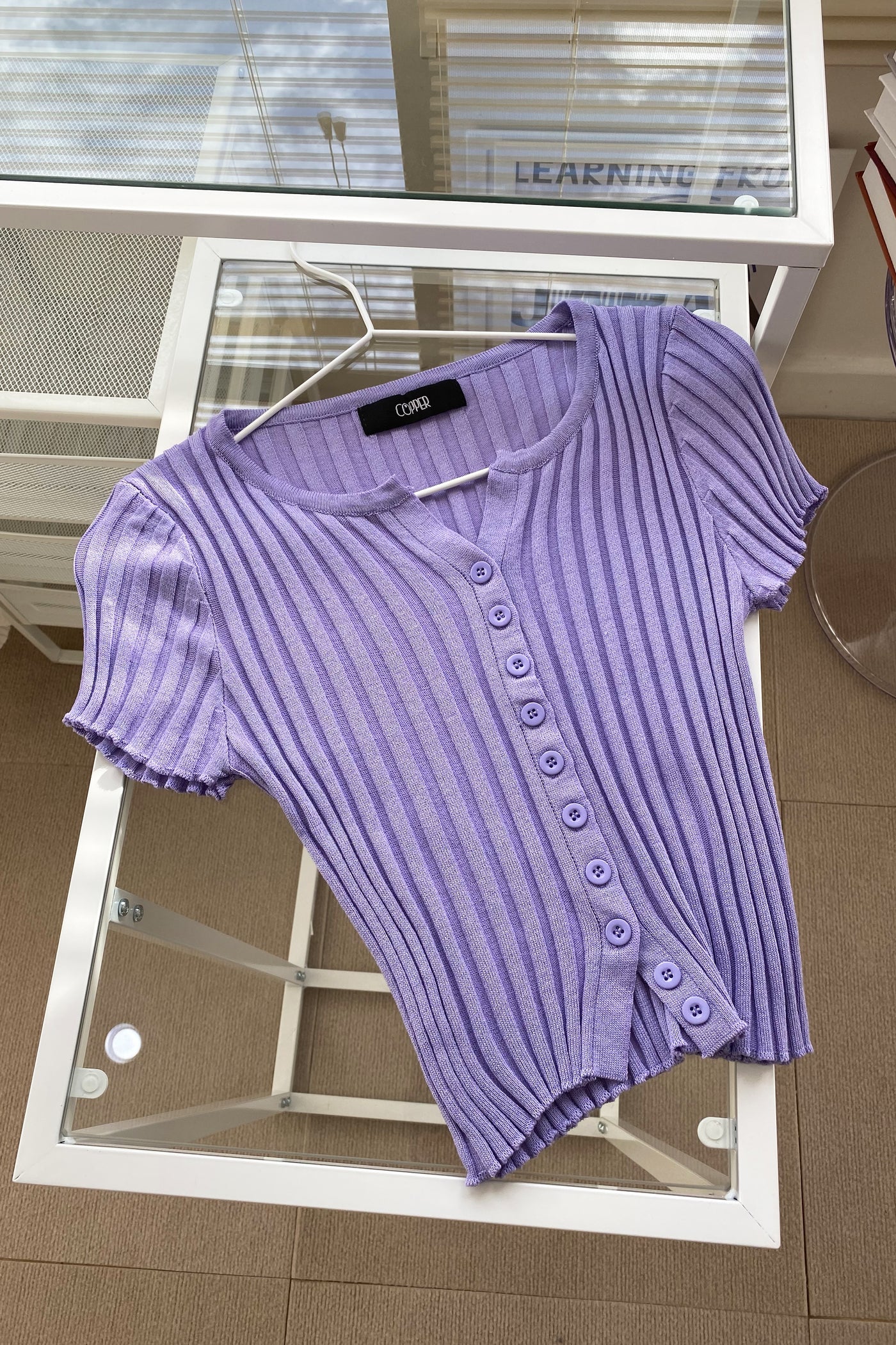 Miles Apart Button Through Baby Tee - Lilac
