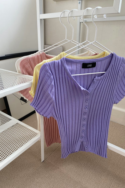 Miles Apart Button Through Baby Tee - Lilac