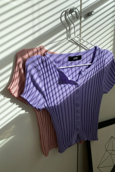 Miles Apart Button Through Baby Tee - Lilac