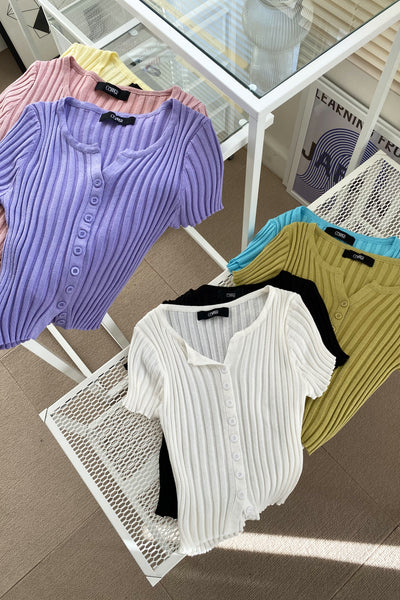 Miles Apart Button Through Baby Tee - Sun