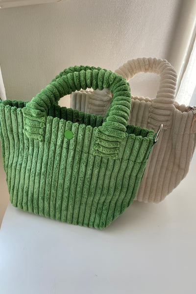 New Gal Corduroy Handbag - Forest Green