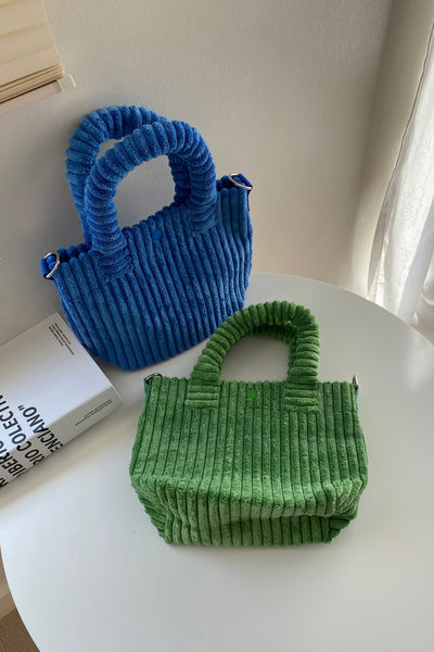 New Gal Corduroy Handbag - Forest Green