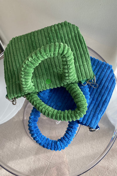 New Gal Corduroy Handbag - Forest Green