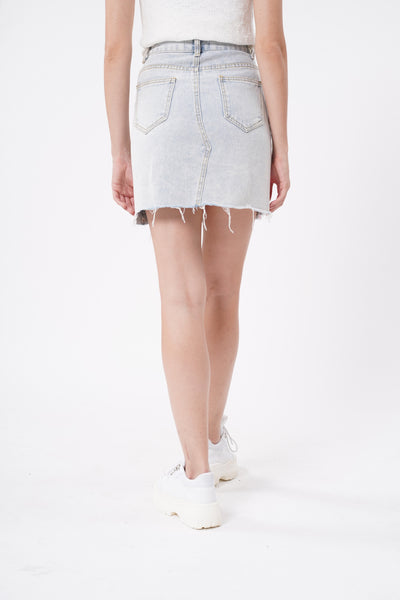Double Dare Painted Denim Skirt - Crush