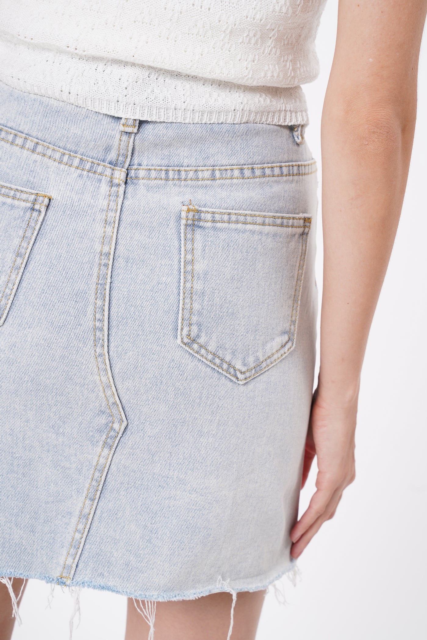 Double Dare Painted Denim Skirt - Crush