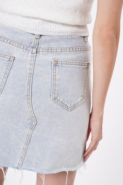Double Dare Painted Denim Skirt - Crush