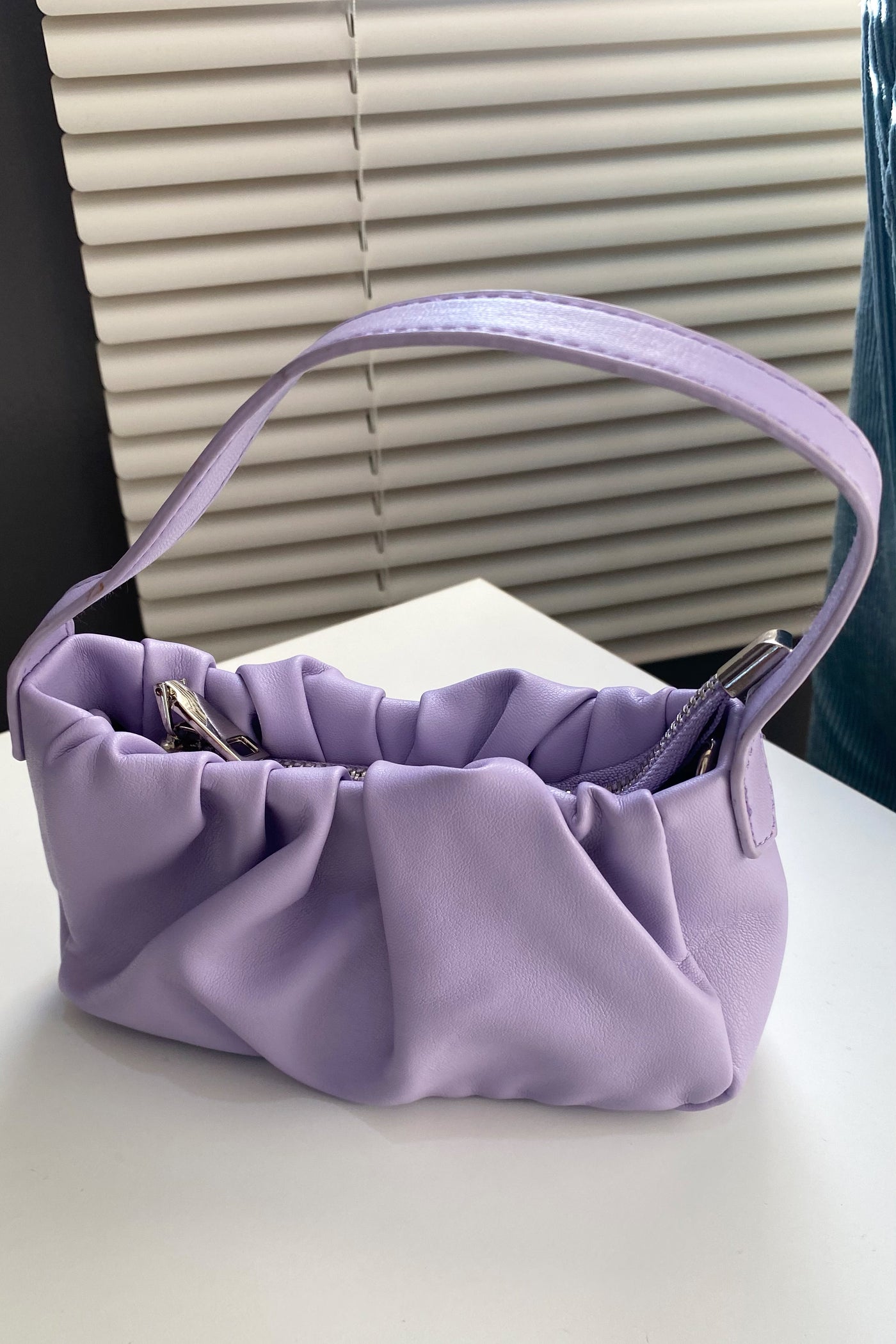 Drive Me Crazy Ruched Micro Mini Bag - Lilac