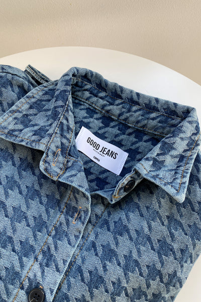 [GOOD JEANS] Play It Cool Houndstooth Denim Jacket