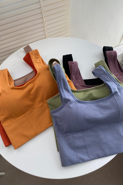 Pure Movement Workout Crop Top - Steel