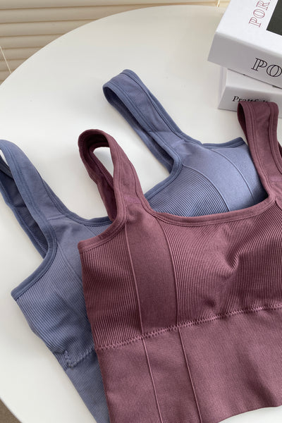 Pure Movement Workout Crop Top - Steel