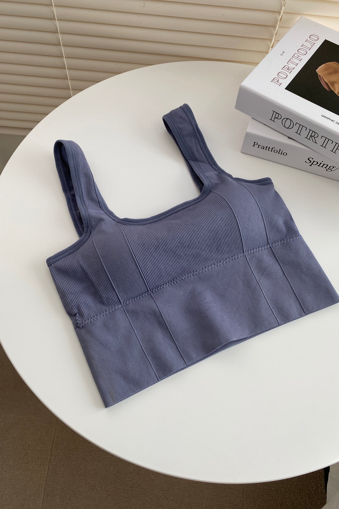 Pure Movement Workout Crop Top - Steel