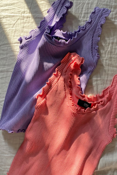 Say The Least Basic Ruffled Tank Top - Grape