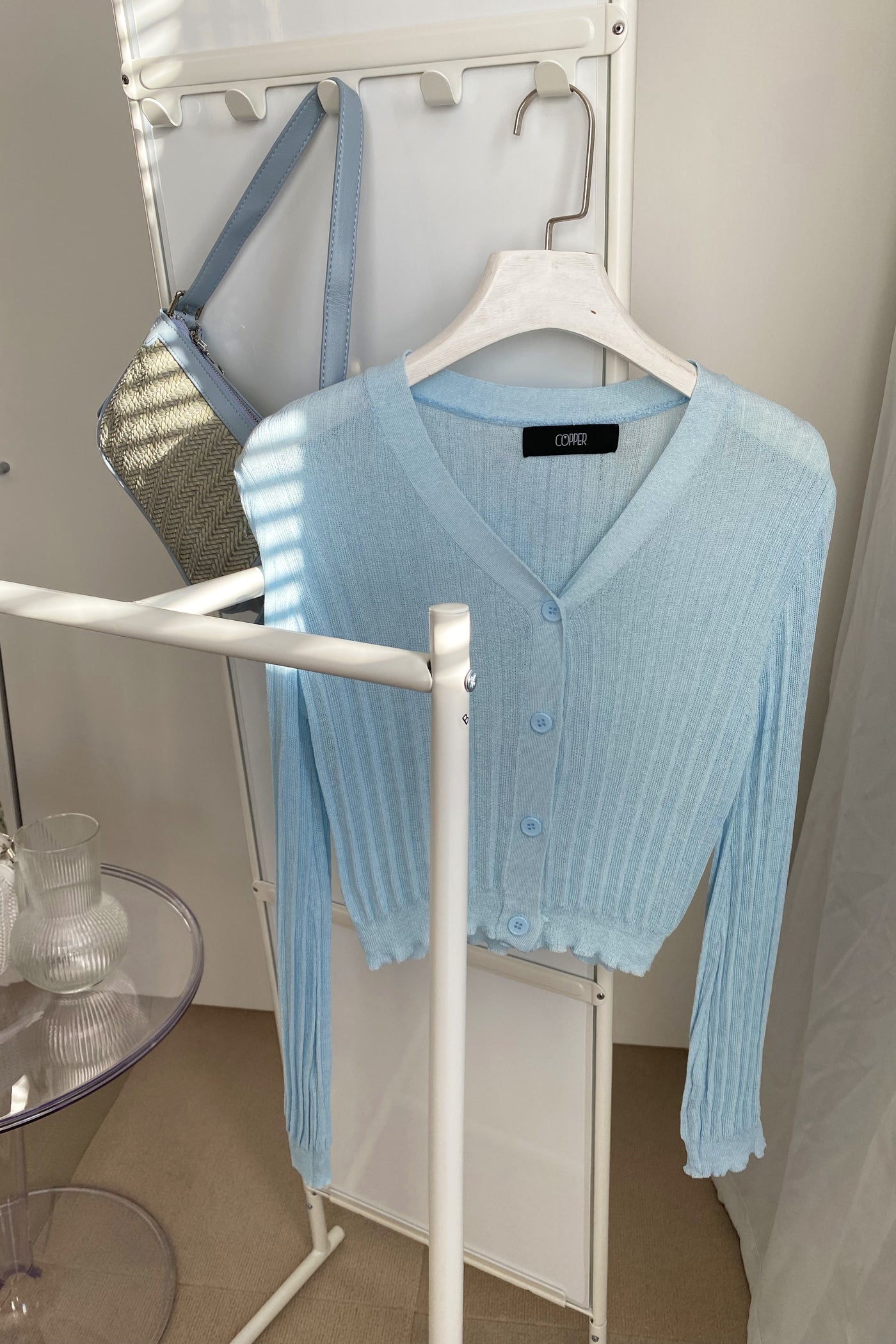 See The Light Airy Knit Cardigan - Frost