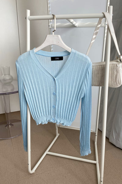 See The Light Airy Knit Cardigan - Frost