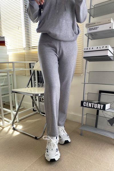 See You Around Knit Hoodie and Sweatpants Set - Stone