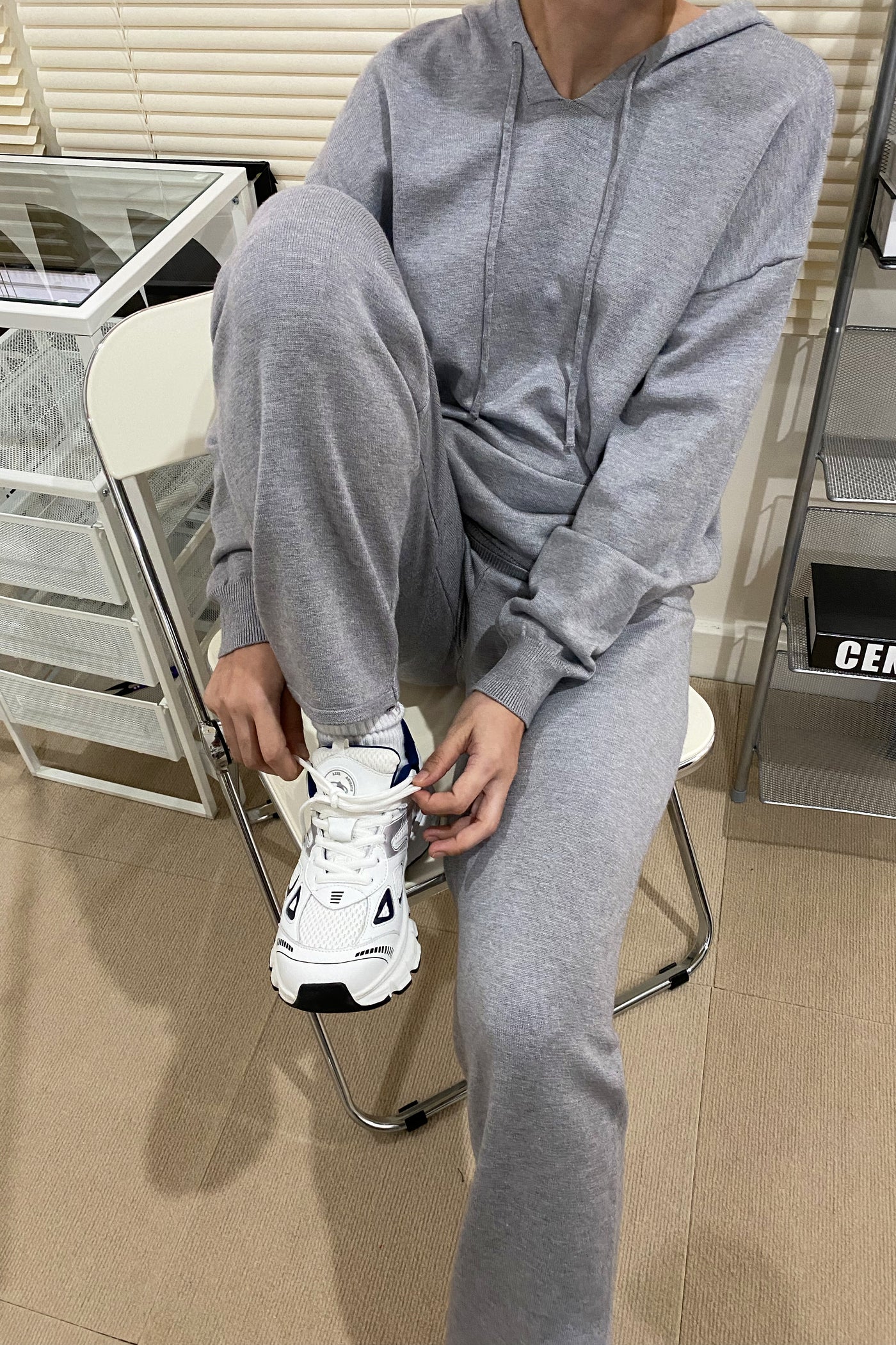 See You Around Knit Hoodie and Sweatpants Set - Stone