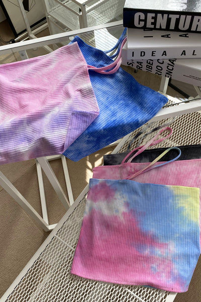 Vivid Dreams Asymmetrical Tie Dye Tank Top - Pink Lemonade