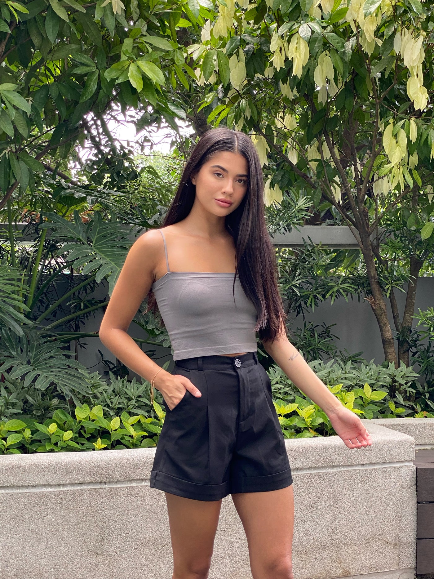 All I Need Crop Top - Slate