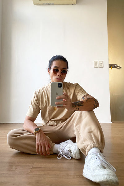 [EVERYDAY] Don’t Sweat It Essential Jogger Pants - Latte
